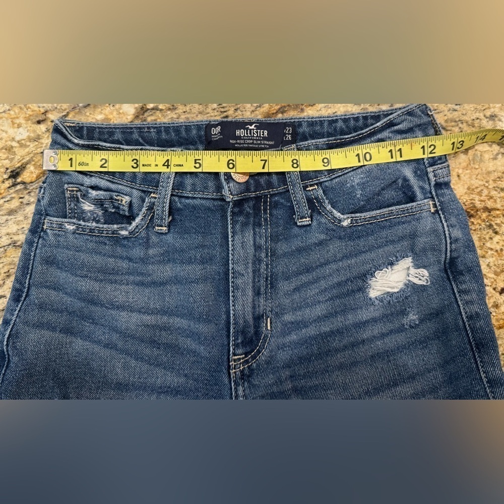 Hollister High Rise Crop Slim Straight Jeans Women’s Size 00 - Picture 5 of 7
